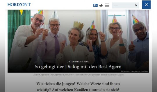 Interview mit Horizont: So gelingt der Dialog mit Best Agern